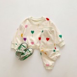 fashion 2023 heart print clothes for kids children set two piece outfits valentines day toddler girls clothing sets