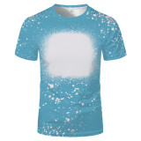 Amazon hot sale unisex adults kids plain bleached t shirts 100% polyester bleach sublimation t shirt for sublimation printing