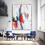 hot Modern hotel large size hand-painted oil painting sofa background wall art decor abstract light luxury texture painting