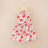 Baby. Girl Dress Clothes Floral Print Baby Summer Dress Toddler Girl Sleeveless 100% Cotton Flower Casual Dresses