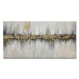 100% Hand painted Beauty scenery wall hanging picture Gold Foil modern abstract art oil painting