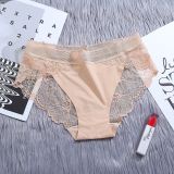 Woman Seamless lace underwear one piece mid waist panties back with Lace brief Traceless Underwear Women Ice Silk Panties