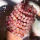 Natural stone bead plum blossom red pink tourmaline women's crystal bracelet