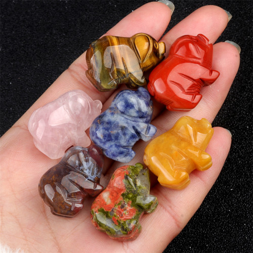 1-inch natural rose quartz jade polished crystal pig carving elegant desktop decoration, perfect gift idea for children