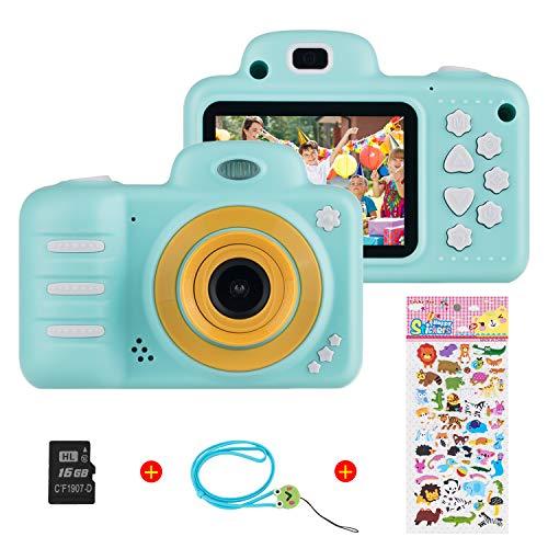 Blau Kinderkamera Kamera Kinder Digital Fotokamera Selfie Videokamera 8 Megapixel mit 16G SD Karte Digitalkamera Geschenke für Mädchen Jungen 