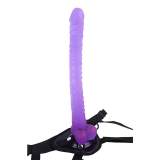 16 Inch Extra Long Thin Lesbian Strap-On Harness Set