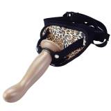9 inch Leopard Strap On Harness With Butt Plug Set