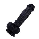 8 Inch Life Size Black Real Feel Silicone Dildo