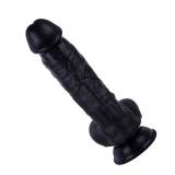 8 Inch Life Size Black Real Feel Silicone Dildo