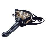 9 inch Leopard Strap On Harness With Butt Plug Set