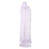 10.5 Inch Conjoined PVC Dildo Realistic Siamese Penis Two Cocks in One Hole