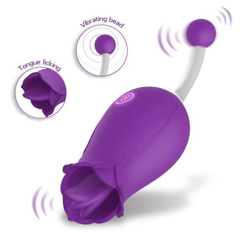 Tulip Double Head Vibrator Women Oral Sex Toys