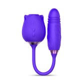 2 in 1 Rose Dildo Women Clit Sucking and Vibrating Toy