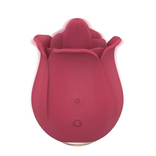 Flower Shape Red Rose Sex Toy With Tongue Clit Licker