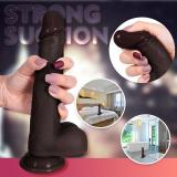 8.5 Inch Black Lifelike Vibrating and Thrusting Dildo