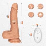 Remote Control Realistic Thrusting and Rotating Dildo