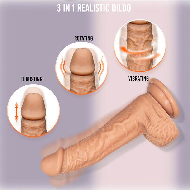 Remote Control Realistic Thrusting and Rotating Dildo