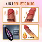 7.8 Inch Remote Control Warming Vibrating and Thrusting Dildo