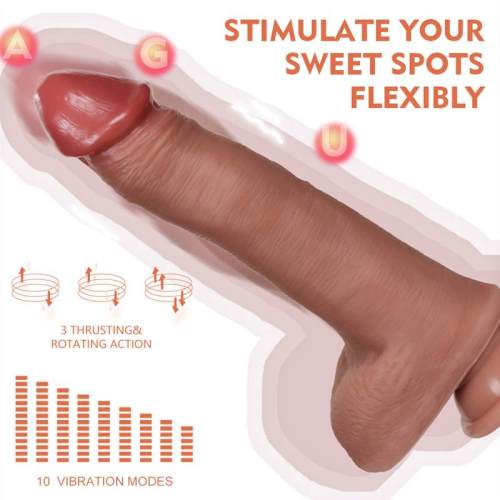 8.8 Inch Heating Peristalsis Soft Realistic Penis Dildo Vibrator