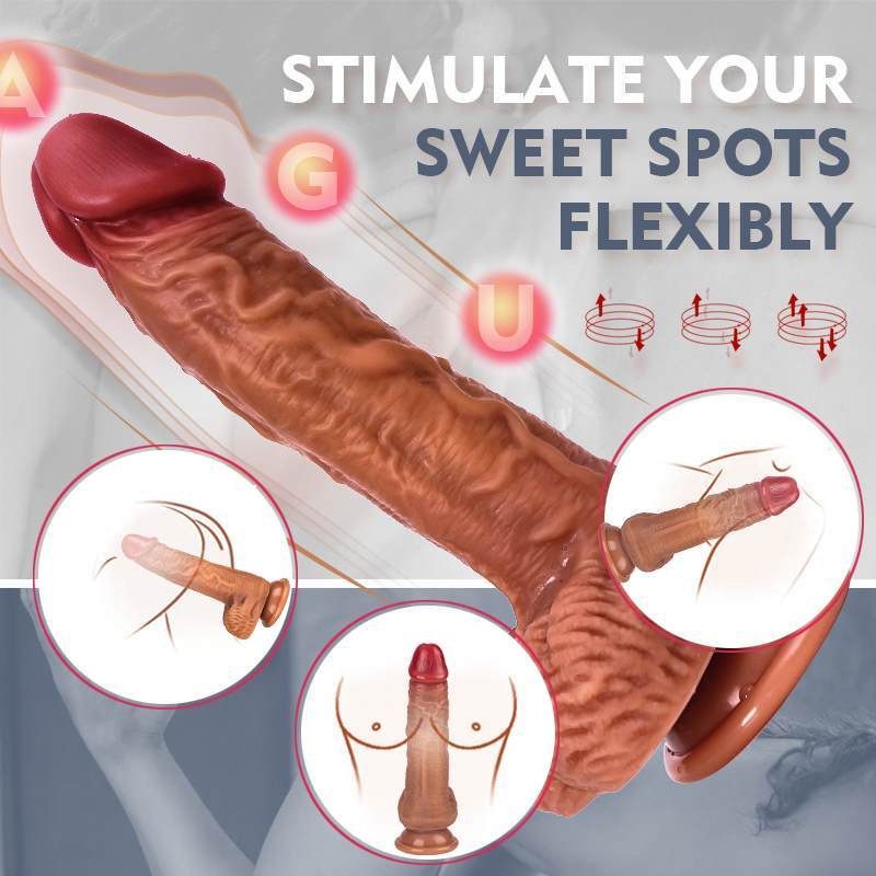 7.8 Inch Remote Control Warming Vibrating and Thrusting Dildo