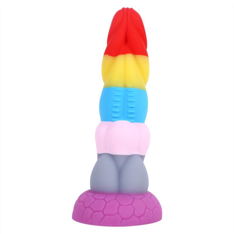 8.6 Inch Fantasy Suction Cup Dragon Dildo in Rainbow