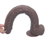 16.9 Inch Extra Long Brown PVC Dildo