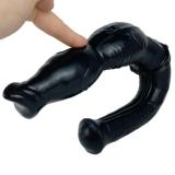 16.5 Inch Double Ended Black Dog & Horse Dildo