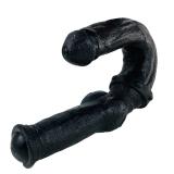 15.5 Inch Black Double Ended Horse Dildo with Knot