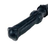 15.5 Inch Black Double Ended Horse Dildo with Knot