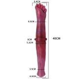 13.5 Inch Double Ended Horse & Arm Fist Dildo Black/Pink