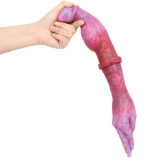 16 Inch Large Double Ended Dog & Palm Fist Dildo Pink / Black