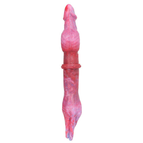 16 Inch Large Double Ended Dog & Palm Fist Dildo Pink / Black