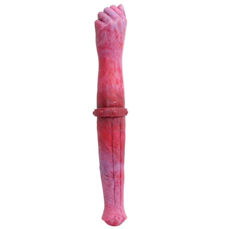13.5 Inch Double Ended Horse & Arm Fist Dildo Black/Pink