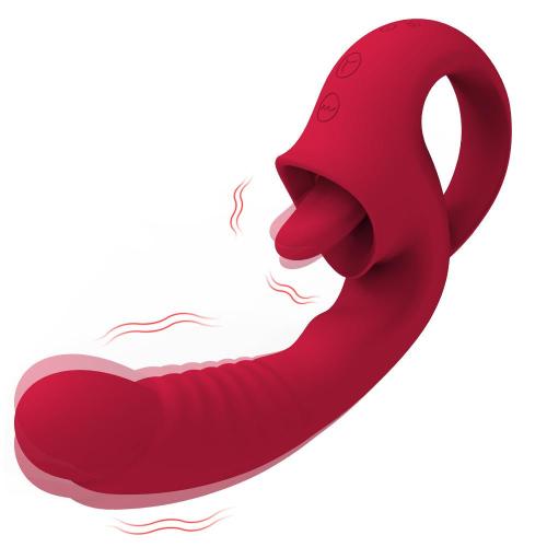 2 IN 1 Tongue Lick Sex Toy G-Spot Vibrator