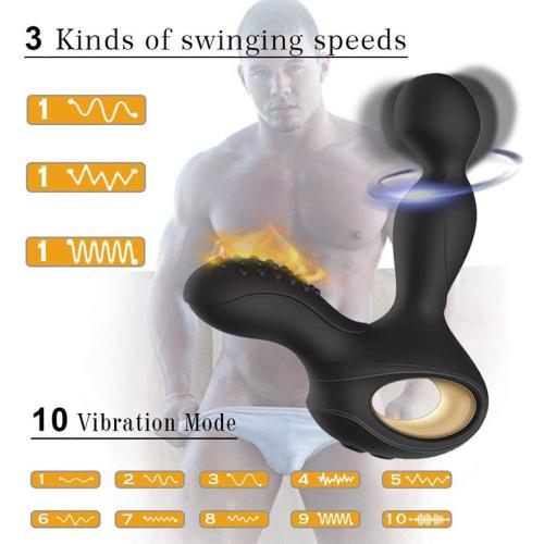 360° Rotation Prostate Massager Powerful Anal Vibrator with Remote