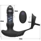 Vibrating and Thrusting Anal Vibrator with Penis Ring Prostate Massager