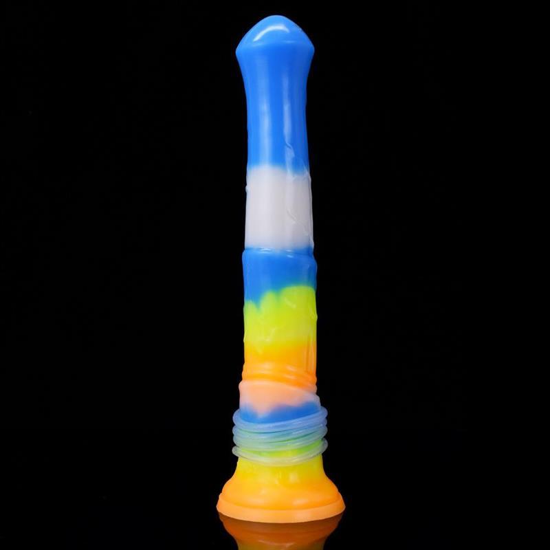 11.5 Inch Vibrating Ejaculating Horse Dildo Fantasy Luminous Animal Penis