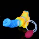 10 Inch Ejaculating Vibrating Dog Dildo With Balls Luminous Squirting Animal Penis