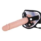 7.5 Inch Silicone Flesh Dildo with Strap On Harness