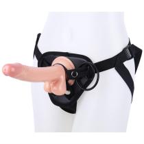 8.5 Inch Strap On Harness Set Slim PVC Dildo