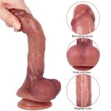 8 Inch Realistic Dual Layered Silicone Dildo with Harness