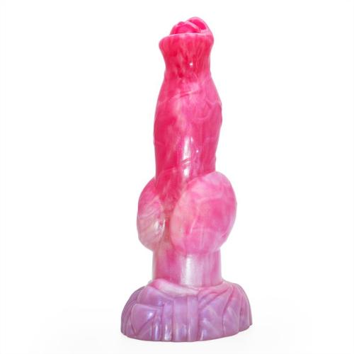8.5 Inch Pink Fantasy Knot Dog Wolf Dildo Silicone Animal Penis
