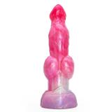 8.5 Inch Pink Fantasy Knot Dog Wolf Dildo Silicone Animal Penis