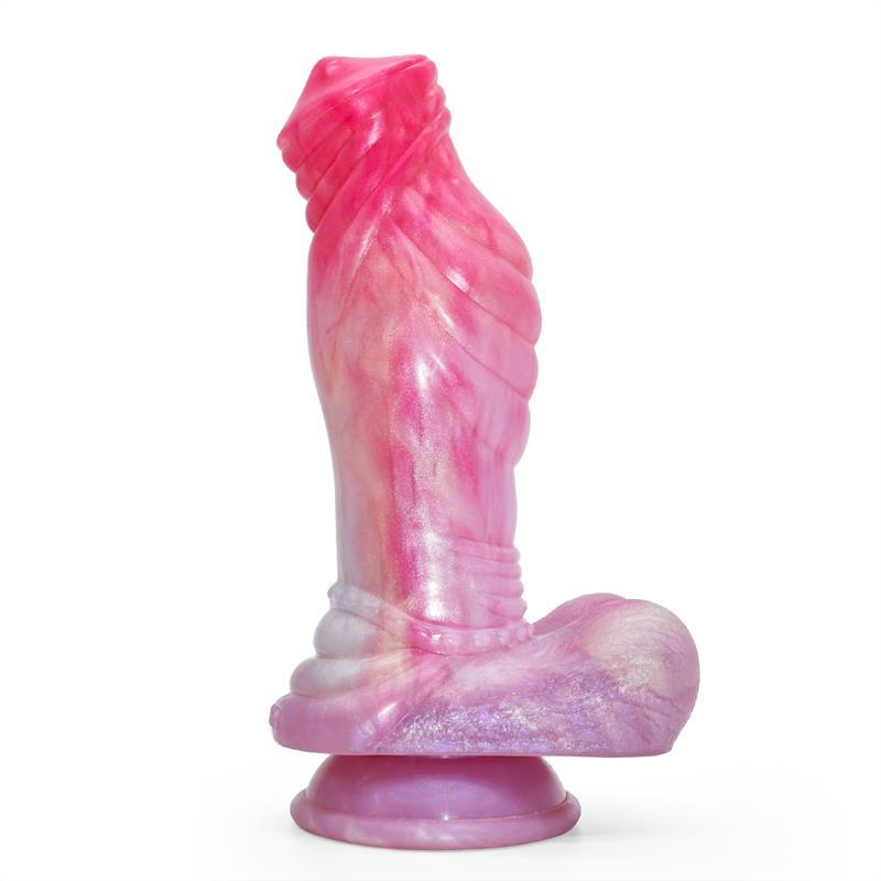 7.5 Inch Short Fat Fantasy Silicone Dog Knot Dildo