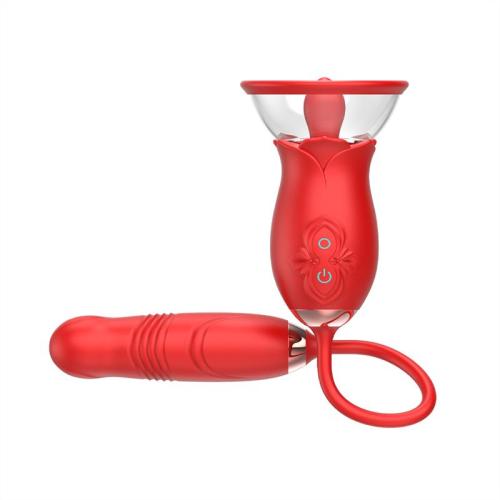 Red Rose Toy Women Licking and Thrusting Vibrator