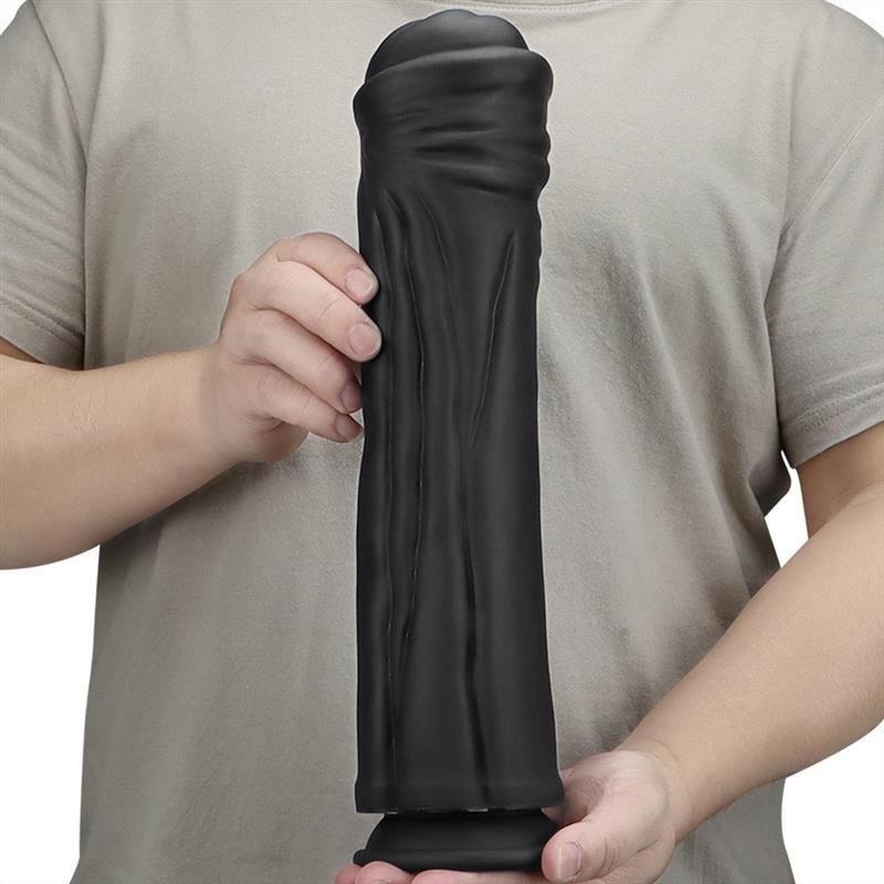 12 Inch Thickness Horse Dildo Silicone Animal Penis Skin Tone / Black