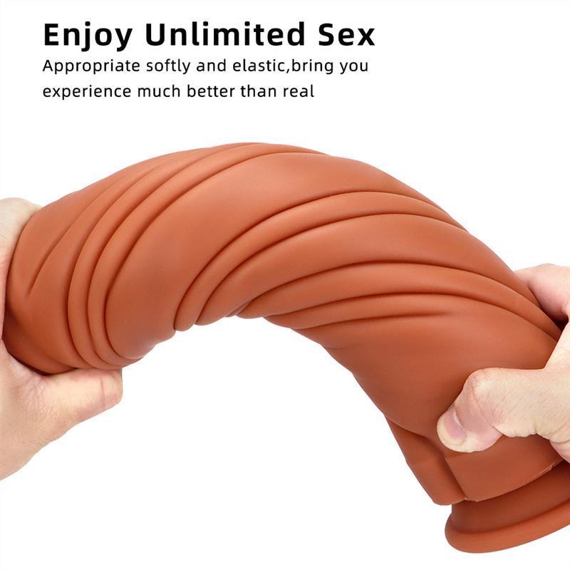 12 Inch Thickness Horse Dildo Silicone Animal Penis Skin Tone / Black