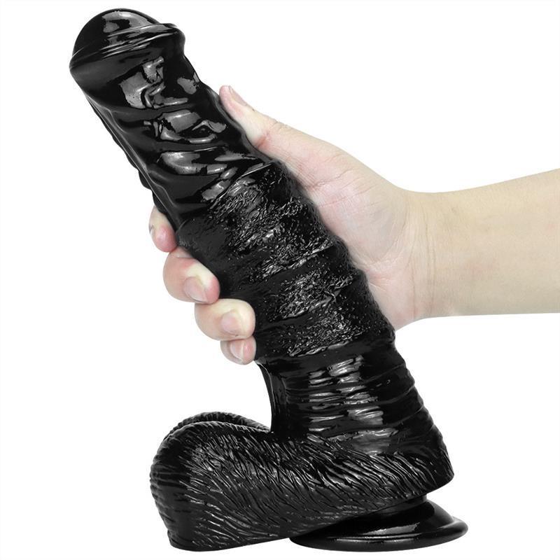 9.5 Inch Large Black Horse Animal PVC Dildo