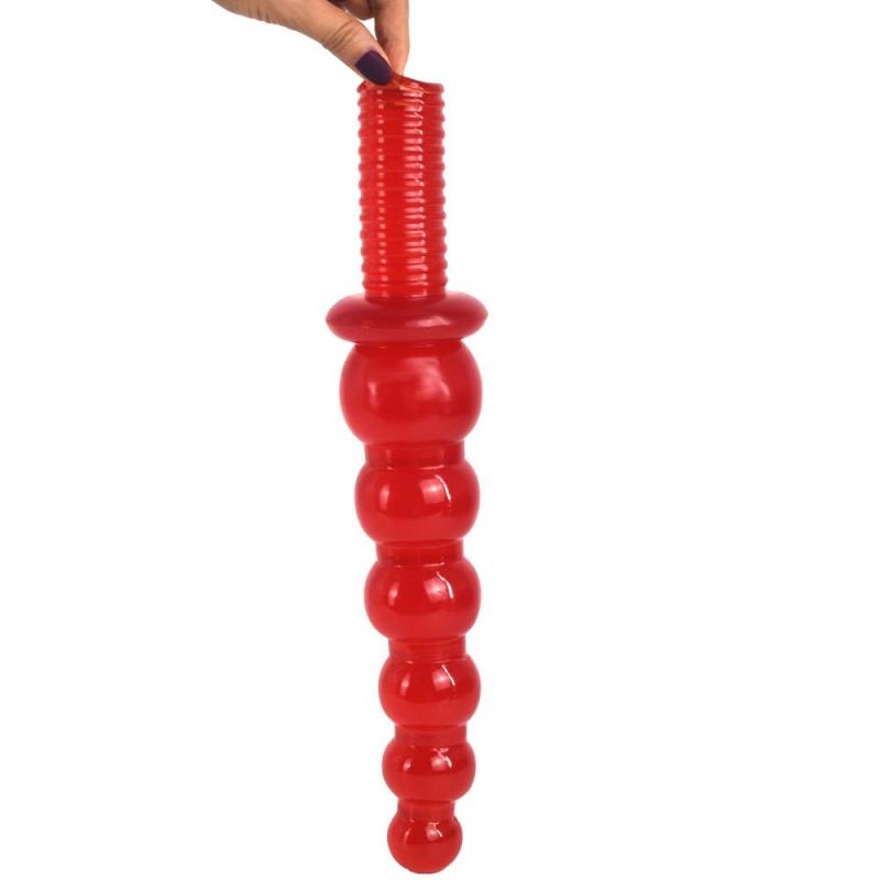 14 Inch Sword Anal Bead Dildo With Handle PVC Butt Plug