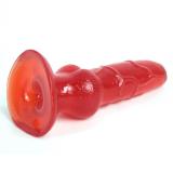 8 Inch Red Dog Penis Wolf Dildo with Knot